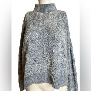 Sugar Moon Light Blue Chenille Cable Knit Women's Sweater Size XL